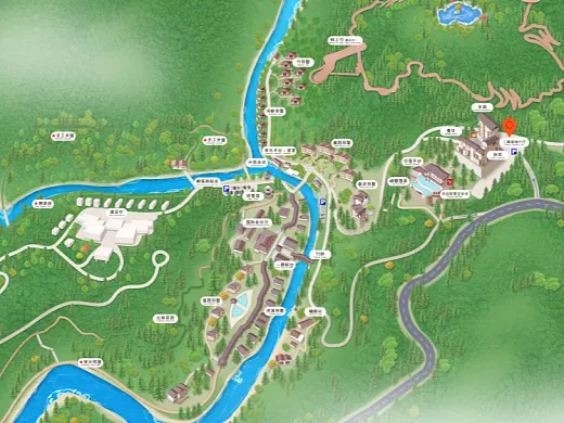 谢通门结合景区手绘地图智慧导览和720全景技术，可以让景区更加“动”起来，为游客提供更加身临其境的导览体验。